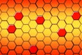 Abstract yellow orange beehive raster background plate icon. Royalty Free Stock Photo