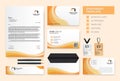 Abstract yellow orange Corporate Identity template. Business Stationery Template Design vector