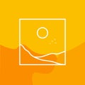 Abstract yellow orange with desert cliff sunset logo design vector graphic symbol icon sign illustration creative idea