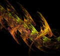 abstract yellow-orange drawing linear on a black background, wallpaper Royalty Free Stock Photo