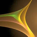 abstract yellow-orange drawing linear on a black background, wallpaper Royalty Free Stock Photo