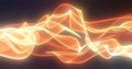 Abstract yellow orange glowing with bright fire energy magic waves from lines on a dark background. Abstract background Royalty Free Stock Photo