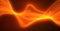 Abstract yellow orange glowing flying waves from lines energy magical Royalty Free Stock Photo