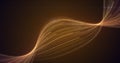 Abstract yellow orange glowing flying waves from lines energy