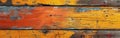 Abstract Yellow and Orange Painted Grain on Rustic Wooden Texture for Wall, Floor, or Table Background Banner Royalty Free Stock Photo