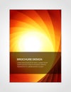 Abstract yellow red circle rays glowing twist flow brochure design template realistic vector Royalty Free Stock Photo