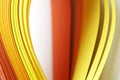 Abstract Yellow and red color wave curl strip paper.  Background for prints, posters, cards Royalty Free Stock Photo