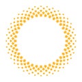 Abstract yellow round star halftone frame. Circular gradient border design. This golden-colored pattern features five-pointed Royalty Free Stock Photo