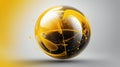abstract yellow sphere energy for illustration backgro ai generated Royalty Free Stock Photo
