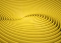 Abstract yellow twisted circles background 3d render