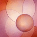 Abstract yellowed pink orange design of layers of round transparent circle composition