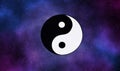 Abstract yinyang in galaxy design background Royalty Free Stock Photo