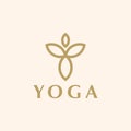 Abstract Yoga Logo template Linear Style. Health Spa Harmony Logotype concept