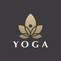 Abstract Yoga Logo template Luxury Style. lotus and human abstract