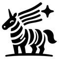 Abstract Zebra Design in Bold Black and White Vector Style
