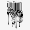 Abstract zebra silhouette with barcode