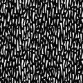 Abstract zebra style black and white vector seamless pattern. White different shape spots on black background. Royalty Free Stock Photo