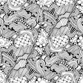 Abstract zen art doodle native seamless pattern. Royalty Free Stock Photo