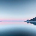 abstract zen seascape Nordic surreal scenery with mirror calm water and pastel gradient Futuristic