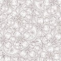 Abstract zentangle background with flowers and paisley.