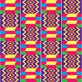 African Kente style vector seamless textile pattern, tribal design inspired by textiles from Africa Royalty Free Stock Photo