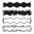 Abstract zigzag borders. Geometric vector lines. Black and white patterns. Decorative frame elements.