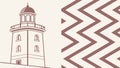 Abstract Zigzag Chevron Pattern in Warm Neutral Tones, vector design Generative AI Royalty Free Stock Photo
