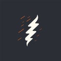 Abstract zigzag lightning bolt design with dynamic lines on a dark background. Creative energy and power concept vector Royalty Free Stock Photo