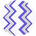 Abstract Zigzag Pattern in Blue, White, and Black on White Background Royalty Free Stock Photo