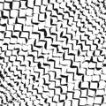 Abstract zigzag pattern. Distorted texture vector. Black white graphic. Dynamic irregular shapes.