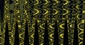 Abstract zigzag pattern with waves in green and yellow tones. Artistic image processing created by Holiday illumination photo phot