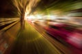 Abstract zoom blur of night scene road