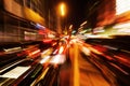 Abstract zoom picture of night traffic