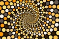 Black vector abstract pattern with colorful circles.