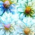 Abstracting Daisy Flowers Backgrounds Watercolors Royalty Free Stock Photo