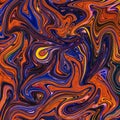 Abstract background colored fractal hotspots arranged circles and spirals of different sizes