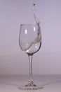 Glass Of Water On A Dark Background. Clear  Water In A Glass.