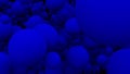 Abstraction with blue balls. Blue background of blue frosted balls. Lots of blue balls. 3D illustration. 3D image. 3D rendering