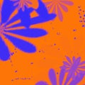 Abstraction of blue colors on orange background