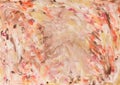 Abstraction on canvas with acrylics. Large strokes of orange and white paint. Palette knife work, stains and splashes. Blogger Royalty Free Stock Photo