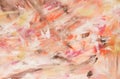 Abstraction on canvas with acrylics. Large strokes of orange and white paint. Palette knife work, stains and splashes. Blogger Royalty Free Stock Photo