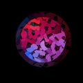 Abstraction is a circle of multi-colored pieces on a black background. Vector illustration Royalty Free Stock Photo