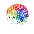 Abstraction is a circle of multi-colored pieces. Vector illustration Royalty Free Stock Photo