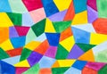 Abstraction Geometric shapes-triangles, trapezoids rhombuses in various bright colors.