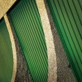 Abstraction with green metallic wall