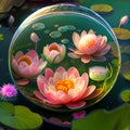 abstraction of a lily in a transparent ball. Generative AI, Generative, AI