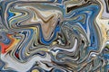 Abstraction in multicolored smooth lines of a wavy texture. Blurry colors of a colored background