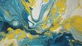 Abstraction of Nature: An Acrylic Painting with Vibrant Yellow and Serene Blue Swirls in the Universe