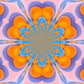 Abstraction orange blue kaleidoscope holographic trend background