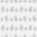 Abstraction people geometric shapes seamless line pattern on white background simple